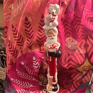 Jolly Santa and Polar Bear Holiday Figurine